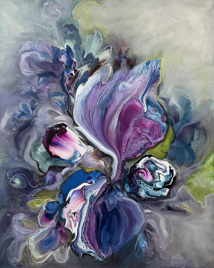 Obraz Unseen Bloom II autorstwa Yuliia Poraiko (Palij), rozmiar: 60x80 cm, wykonany z Oil, acrylic on canvas, medium ARTWORKS, z Rochester, część serii Unseen Blooms, cena: $880