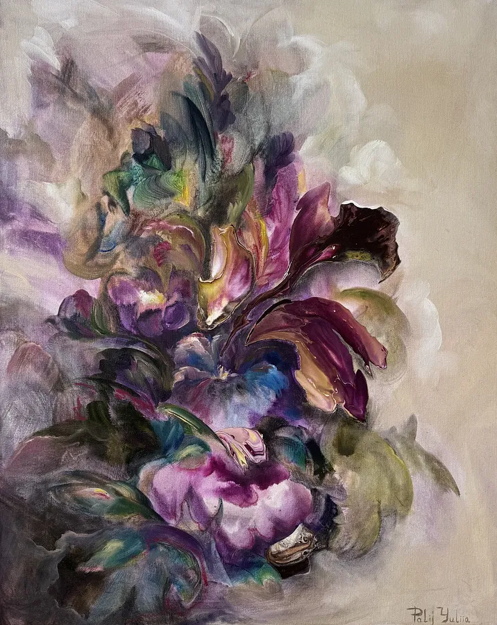 Image de Unseen Bloom III par Yuliia Poraiko (Palij), taille : 60x80 cm, fabriqué avec Oil, acrylic on canvas, médium ARTWORKS, de Rochester, faisant partie de la série Unseen Blooms, au prix de $880