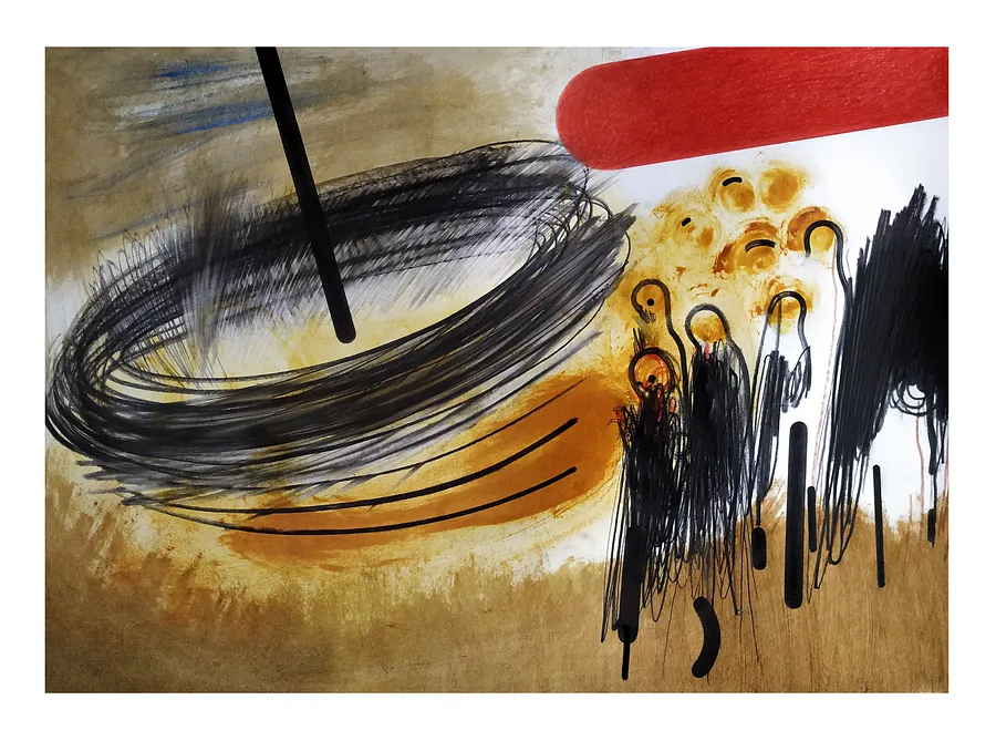 Immagine di Pietra 15 di Evgen Grigor'ev, materiali: carta, grafite, olio, matite colorate, medium: Grafica, città: Львів, serie: "Камені у кишенях", prezzo: €500 (≈ 26.035 грн)