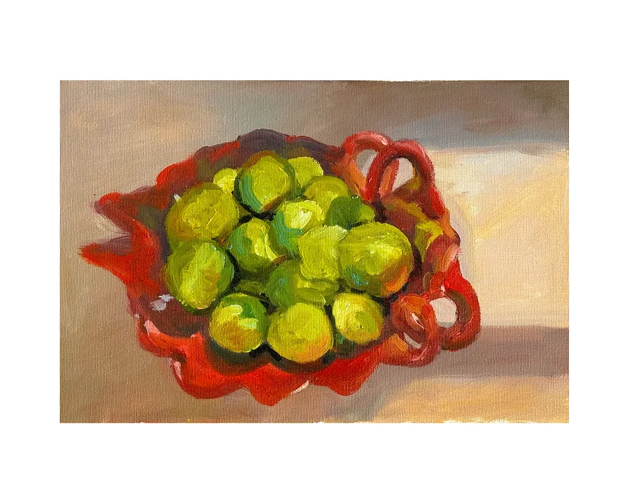 Image de Limes par Yeva Khrapova, taille : 15x30, fabriqué avec oil on canvas, médium Painting, de Paris, faisant partie de la série Series 1, au prix de €200