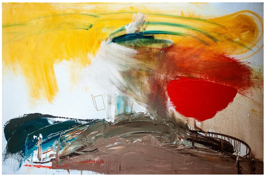 Image of книжка на ніч by Євген Григорʼєв, PAINTING medium, part of the "Левітація" series