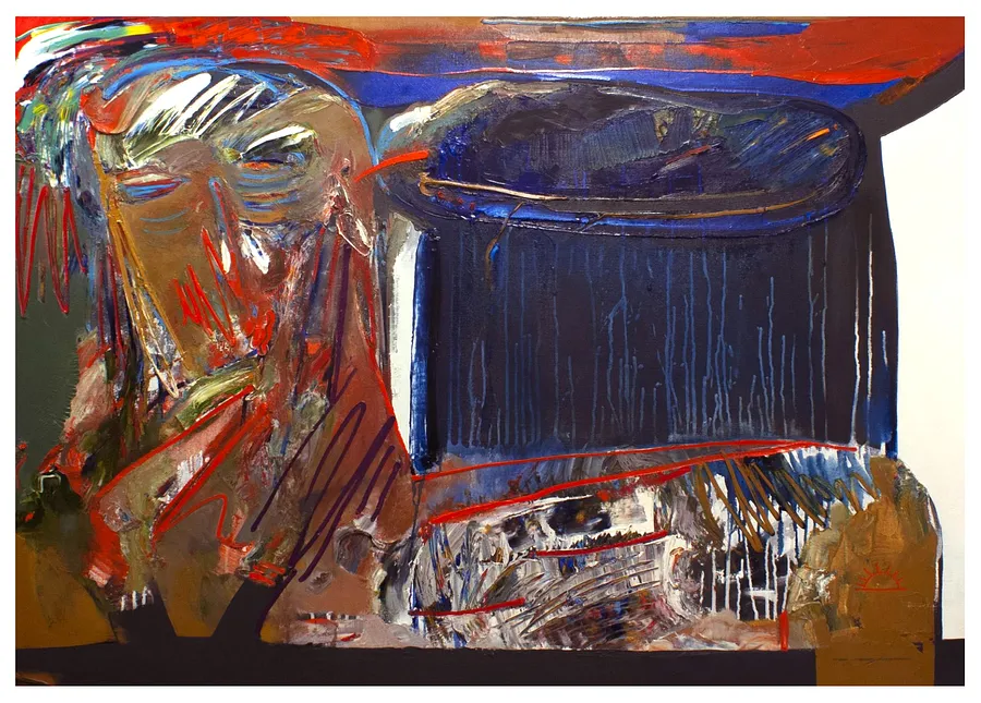 Image of дощовий день by Євген Григорʼєв, PAINTING medium, part of the "Левітація" series, priced at €900