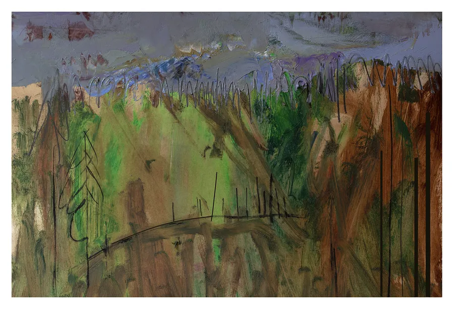 Immagine di пейзаж 3 di Evgen Grigor'ev, materiali: папір, олія, medium: Pittura, città: Львів, serie: "Вигадані пейзажі", prezzo: €700 (≈ 36.449 грн)