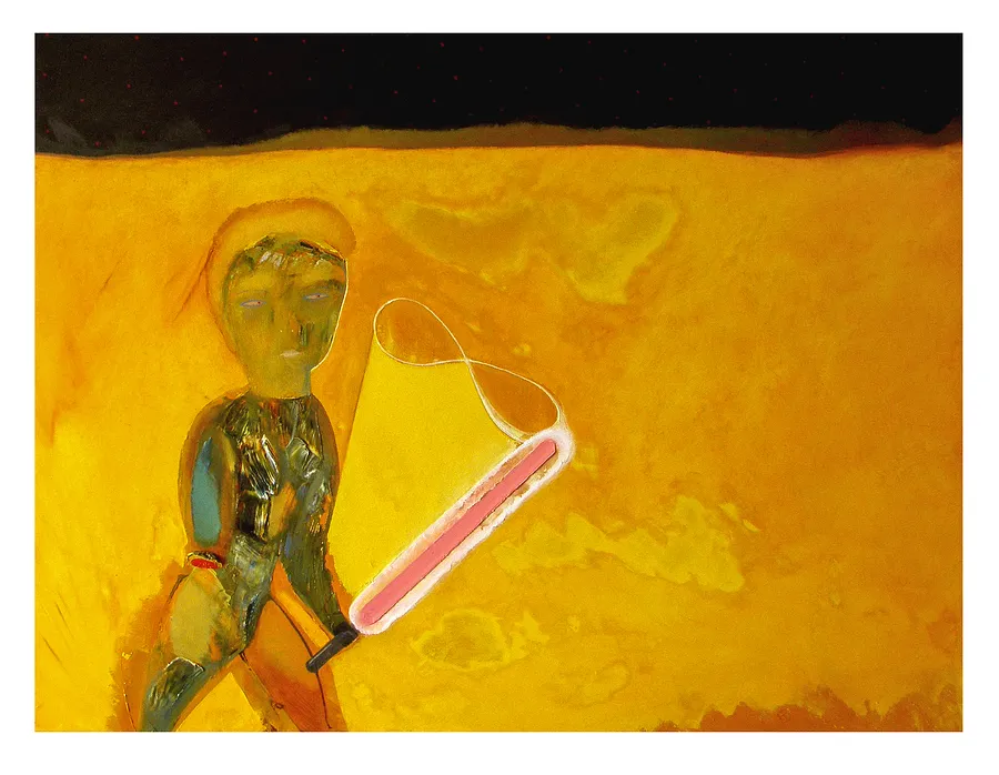 Immagine di Anakin Skywalker disegna nell'aria con la sua spada laser il simbolo dell'infinito di Evgen Grigor'ev, medium: Pittura