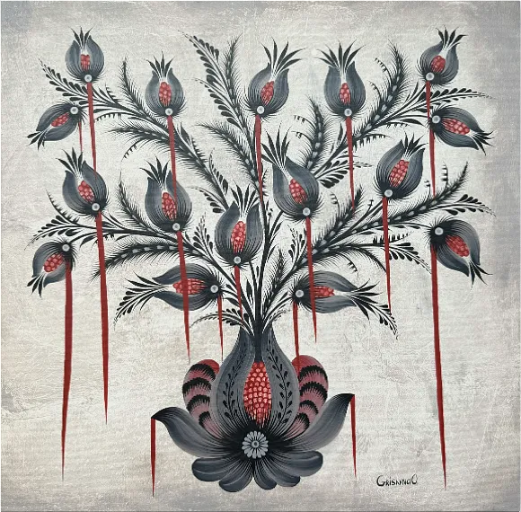 Image de Untitled par Olena Grishyna, taille : 50х50 см, médium Painting, faisant partie de la série Flowers of Remembrance, au prix de €320