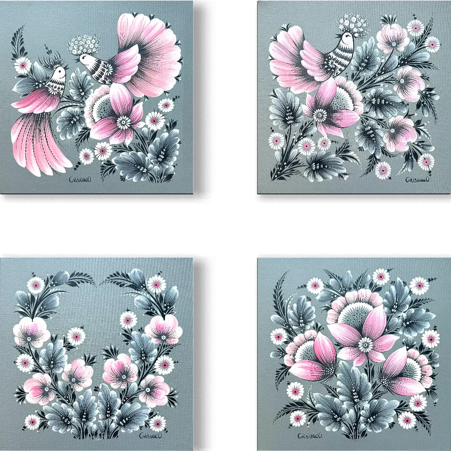 Image de Untitled par Olena Grishyna, taille : поліптих, 4 частини: 30х30 см кожна частина, médium Painting, au prix de €400