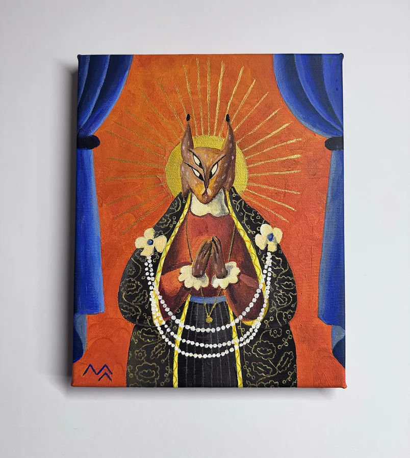 Image de без назви par Марта Лешак, taille : 20x25cm, médium Живопис, faisant partie de la série Святі Рисі, au prix de $130