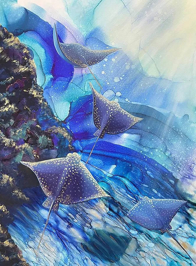 Зображення "Ethereal Freedom" від Kateryna Bortnik, розмір: 60*80 cm, матеріали: Canvas, acrylic, alcohol inks, медіум: Painting, місто: Lviv, Ukraine, ціна: $350