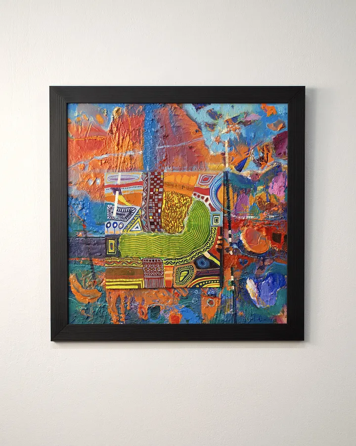 Image of The Ark by Taras Opalinski , size: 50x50, made of Fiberboard, acrylic, oil, markers, Painting medium, priced at $600 (≈ 26,881 грн)
