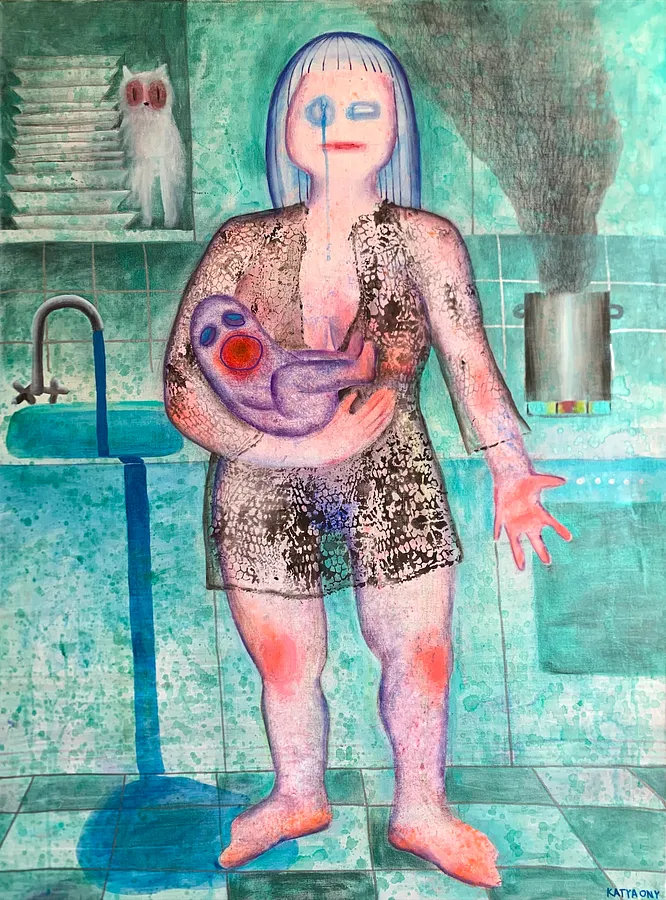 Image of Postpartum by Katya Onyshko, size: 120x90cm, Живопис medium, priced at $1250