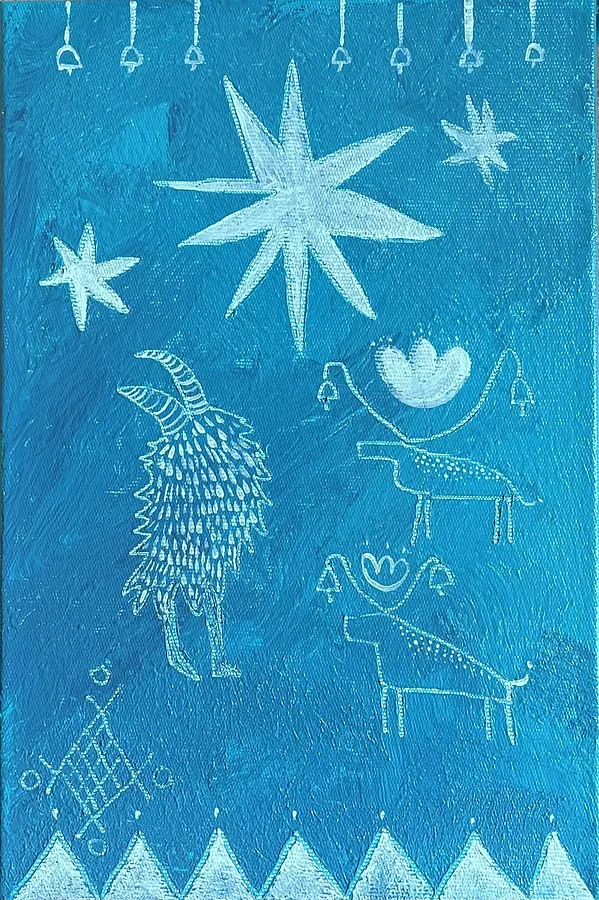 Obraz Vsi svoi autorstwa Olha Dovhan-Levytska, rozmiar: 30x20, medium Painting, część serii Rituals and Flowers, cena: $75