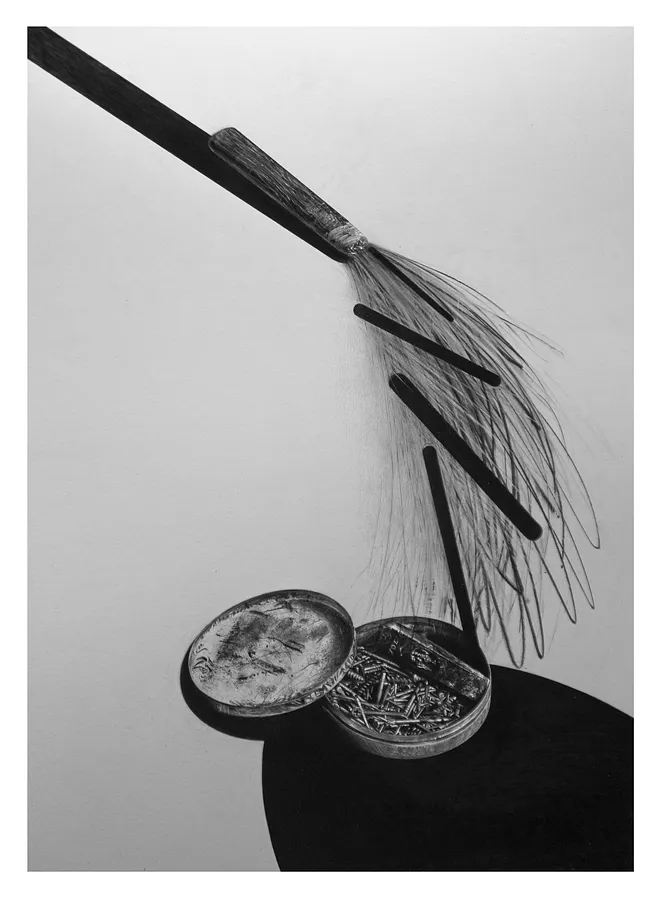 Image of Зламаний молоток і цвяхи by Євген Григорʼєв, ГРАФІКА medium, part of the підмети і присудки series, priced at €500