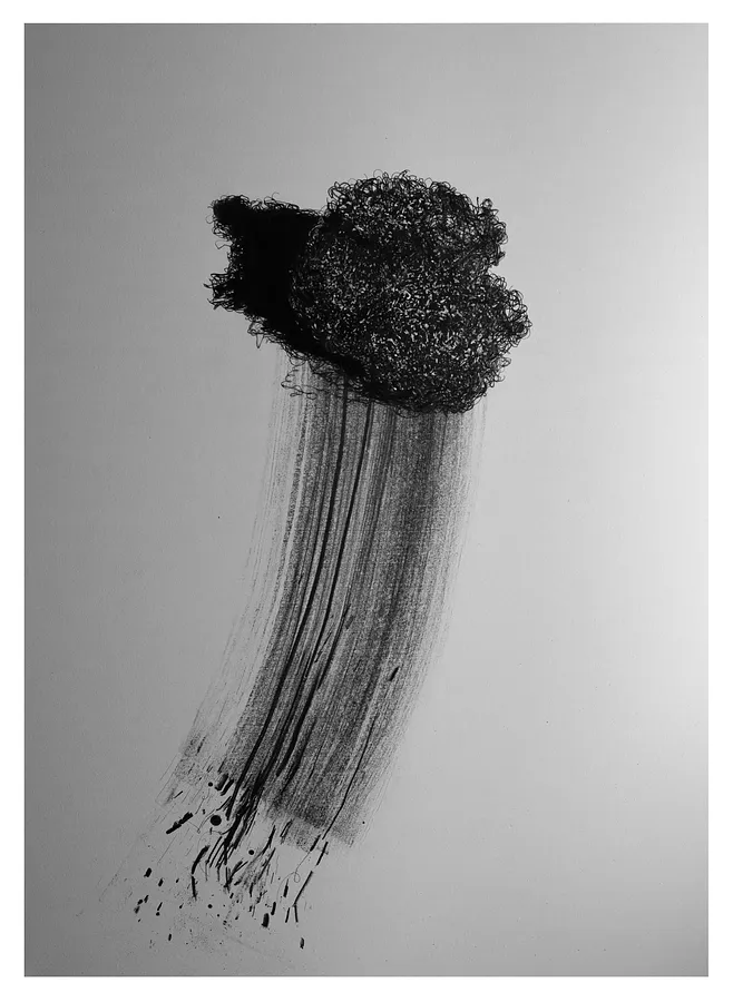 Image of Металевий скрибок для миття посуду by Євген Григорʼєв, ГРАФІКА medium, part of the підмети і присудки series, priced at €500