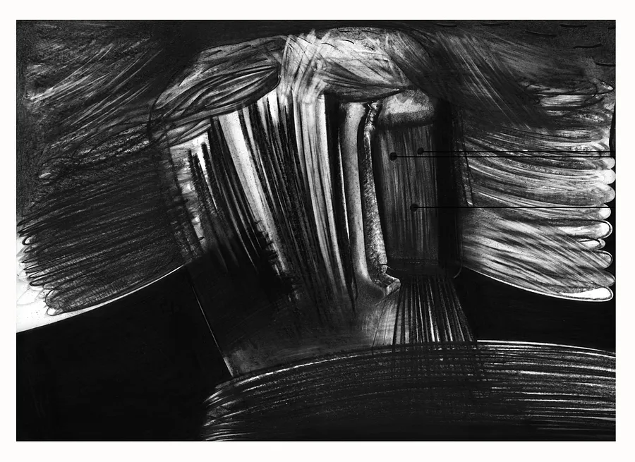 Зображення "Портрет з потилиці" від євген григор'єв, розмір: А3, матеріали: папір, графіт, медіум: Графіка, місто: Львів, серія: "Чорне,сіре, біле", ціна: €300