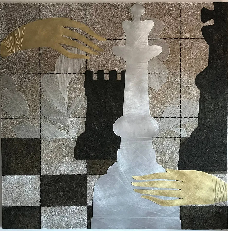 Image de Гра par Ткачук Ярослава , taille : 100 х 100 см, médium Текстиль, au prix de $1200