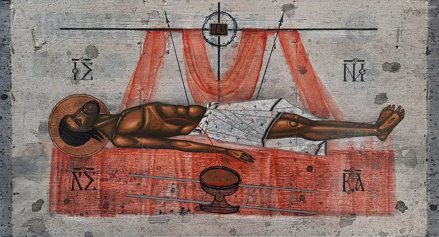 Obraz Цар Слави autorstwa Аліна Грубець, rozmiar: 20x30см, medium Акрил, część serii Метаморфоза артефактів війни, cena: $300