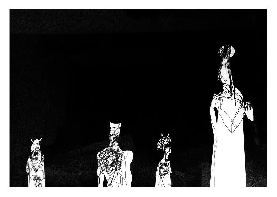 Зображення "Ангели та демони 2" від євген григор'єв, матеріали: папір, графіт, кольорові олівці, медіум: Графіка, місто: Львів, серія: "Приземлення", ціна: €700