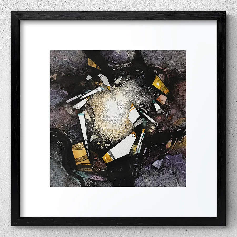 Imagen de Портал | Portal de Oleksandr Makohon, tamaño: 44 x 44 cm, hecho de Мастило, акварель, папір, medio Obra gráfica, de Львів, Україна, parte de la serie Abstract, con un precio de $250 (≈ 11,208 грн)