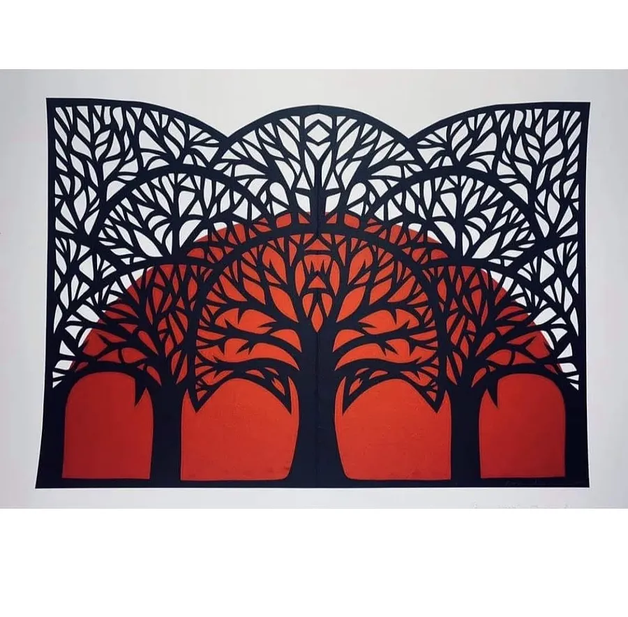 Imagen de "El sol se pone" de Daria Alioshkina, tamaño: 50*35, 50*40, hecho de PAPEL, medio Papel, parte de la serie Природа