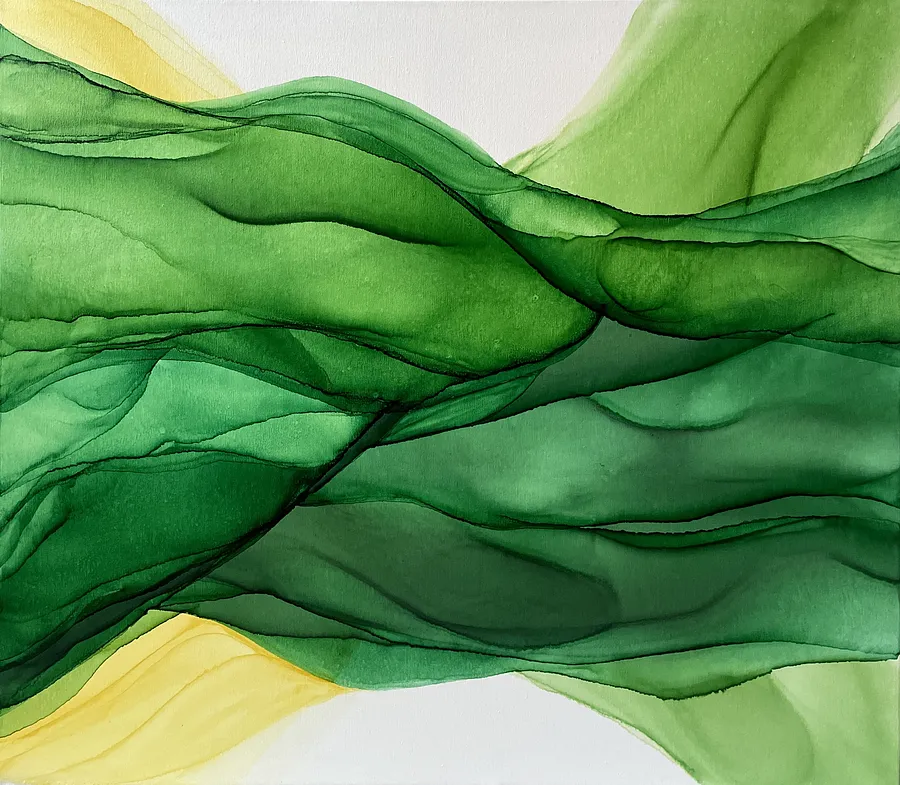 Image of Зелене скло by Анастасія Лебедєва, size: 70*80 см, Живопис medium, part of the Потоки series, priced at $500