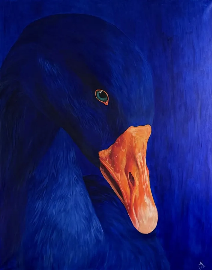 Imagen de Póster "Blue goose" de Ivanka Nechyporyk, tamaño: 40x60cm, hecho de Papel, medio Impresión, de Kyiv, parte de la serie Posrets, con un precio de $120