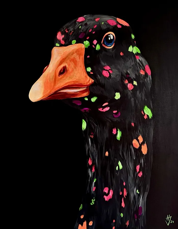 Imagen de Poster "Black goose" de Ivanka Nechyporyk, tamaño: 40x60cm, hecho de Paper, medio Impresión, de Kyiv, parte de la serie Posrets, con un precio de $120