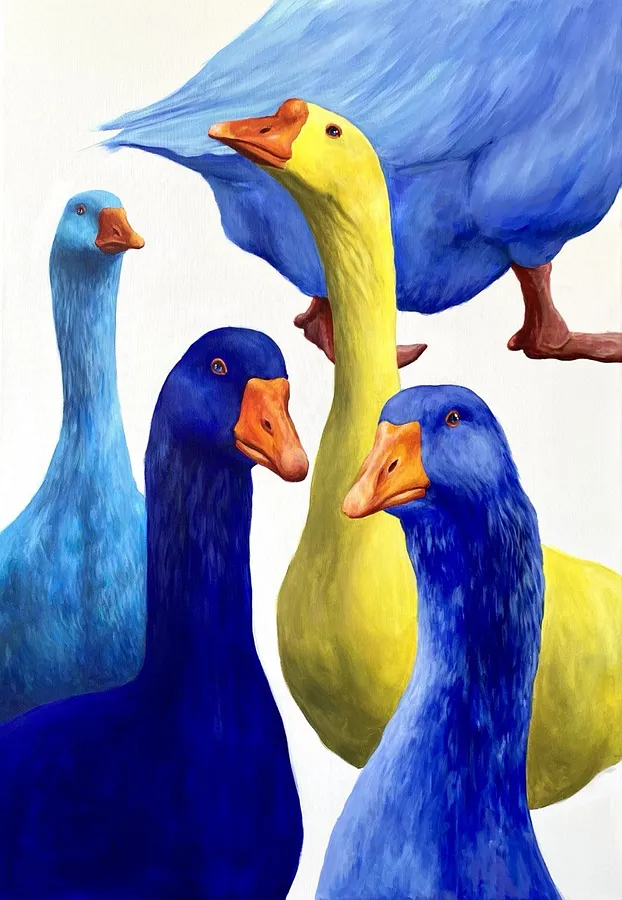 Imagen de Póster "Geese" de Ivanka Nechyporyk, tamaño: 40x60 cm, hecho de Papel, medio Impresión, de Kyiv, parte de la serie Posrets, con un precio de $120