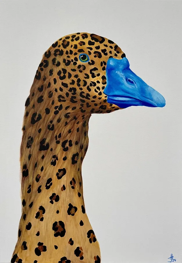Imagen de Póster "Leo goose" de Ivanka Nechyporyk, tamaño: 40x60 cm, hecho de Papel, medio Impresión, de Kyiv, parte de la serie Posrets, con un precio de $120