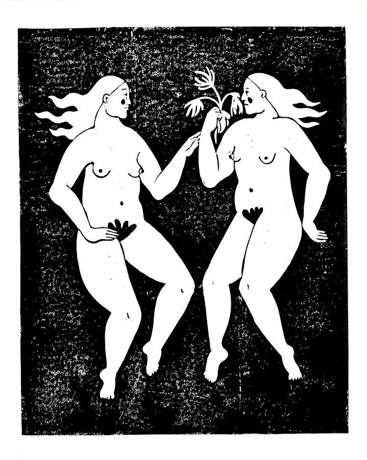 Immagine di Linocut "Women with Hope" di Diana Ruban , medium: Graphics, serie: Linocut, graphics, prezzo: $100