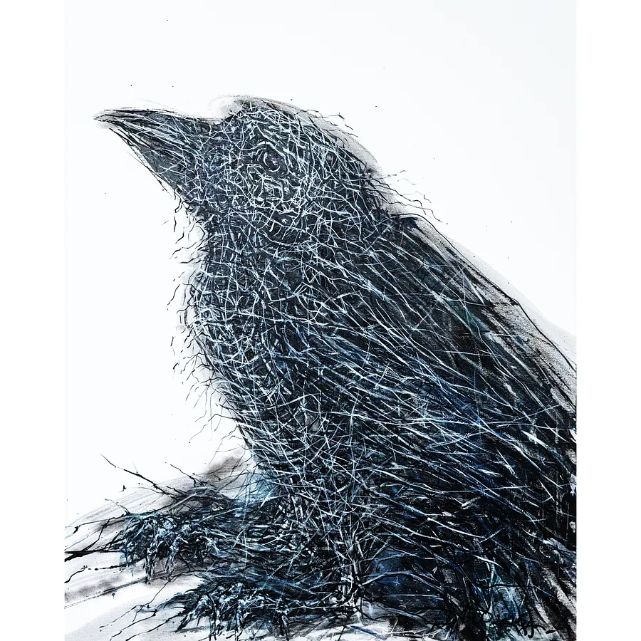 Imagen de Bird 2 de Liudmyla Davydenko, tamaño: 100x80, hecho de oil/canvas, medio Pintura, de Lviv, parte de la serie Rhizome, con un precio de €1200