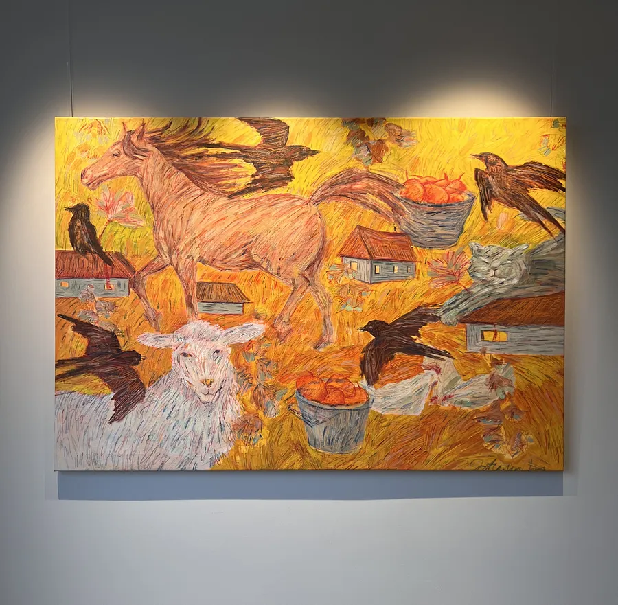 Imagen de Cerca de la casa de Solomiya Ortynska, tamaño: 90х130 см , hecho de Óleo sobre lienzo, pastel, lápices, de Львів, con un precio de $1200