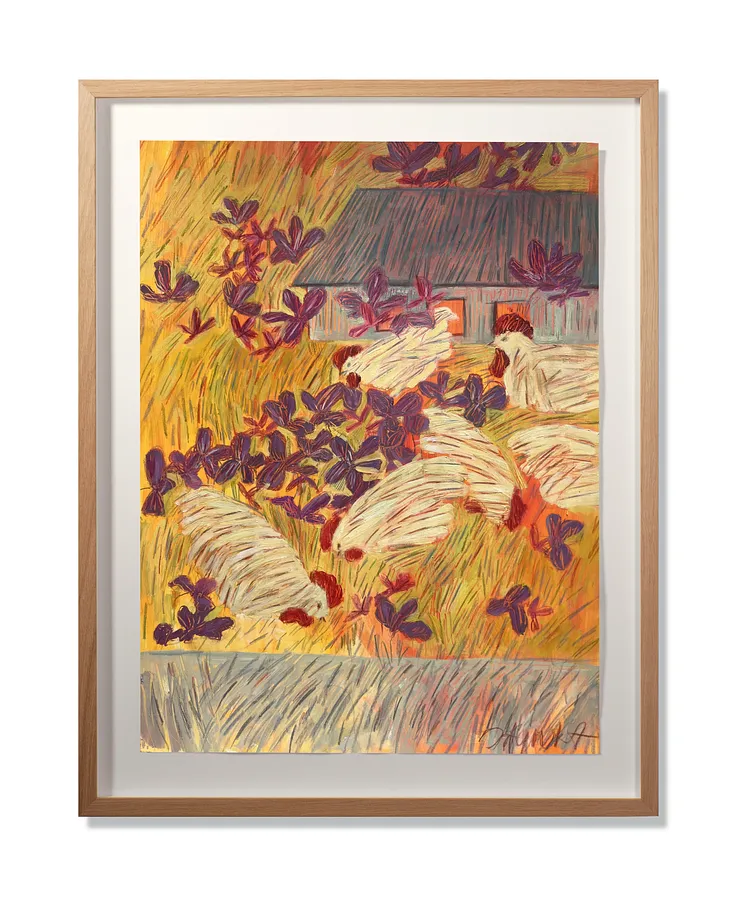 Imagen de Violetas de Solomiya Ortynska, tamaño: 50х65, hecho de Óleo sobre papel, pastel, lápices, medio Pintura, de Львів, con un precio de $500