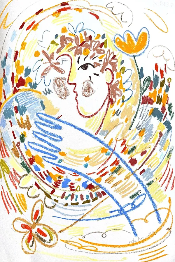 Obraz Ukrainka autorstwa Notuko, rozmiar: 50x70, wykonany z Papier do pasteli olejnych, medium Grafika, z Rivne, część serii Ukrainian woman, cena: €280