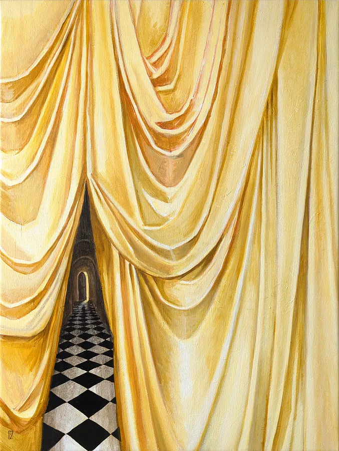 Image of Secret by Olha Vlasova, size: 80x60 cm, made of Acrylic on canvas, Painting medium