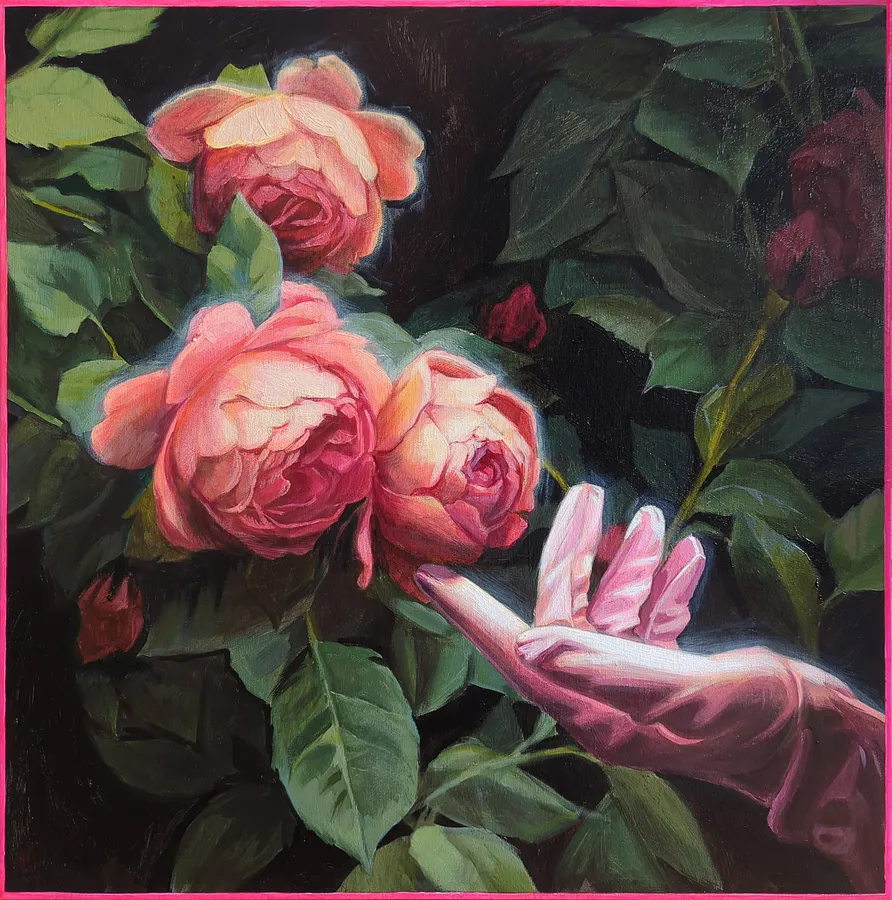 Imagen de Magical garden de Olha Vlasova, tamaño: 60x60 cm, hecho de Acrylic on canvas, medio Painting, con un precio de €1200 (≈ 61,837 грн)