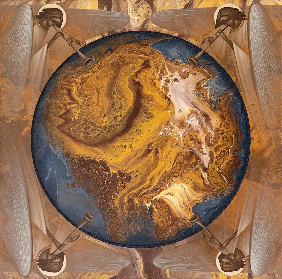 Image de Ангели трублять у сурми   par ДЕНИС ТИМЧИШИН, taille : 72х72 см, médium ІКОНОПИС, au prix de $5000