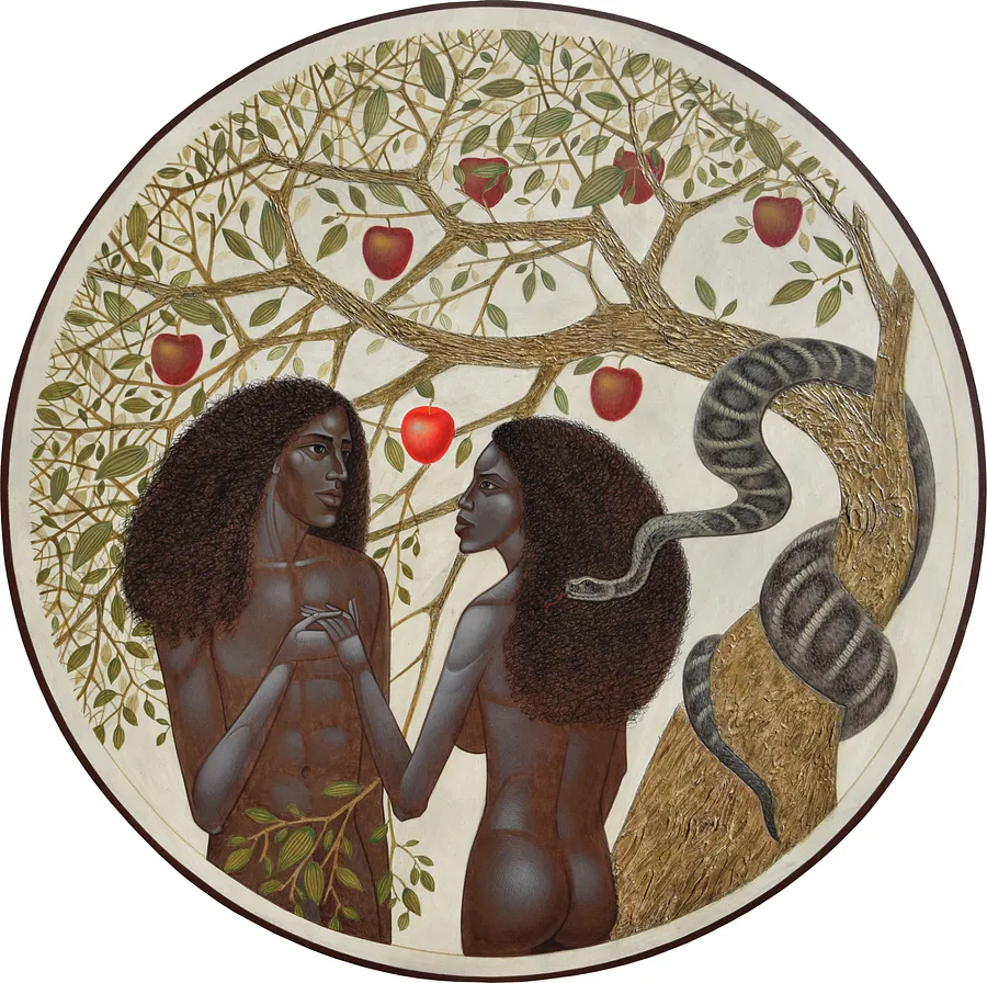 Image de Адам і Єва par ДЕНИС ТИМЧИШИН, taille : ⌀ 51 см, médium ІКОНОПИС, au prix de $3700