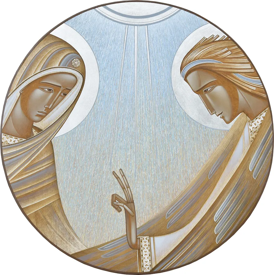 Image de Благовіщення par ДЕНИС ТИМЧИШИН, taille : ⌀ 45 см, médium ІКОНОПИС, au prix de $1000