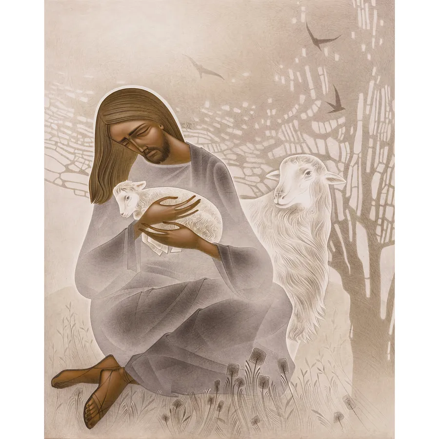 Bild von Ісус добрий пастор  von ДЕНИС ТИМЧИШИН, Größe: 50х40 см, ІКОНОПИС Medium, zum Preis von $3700