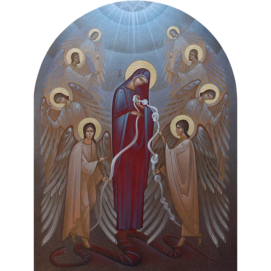 Image de Богородиця яка розв'язує вузли par ДЕНИС ТИМЧИШИН, taille : 120х90 см, médium ІКОНОПИС, au prix de $5000