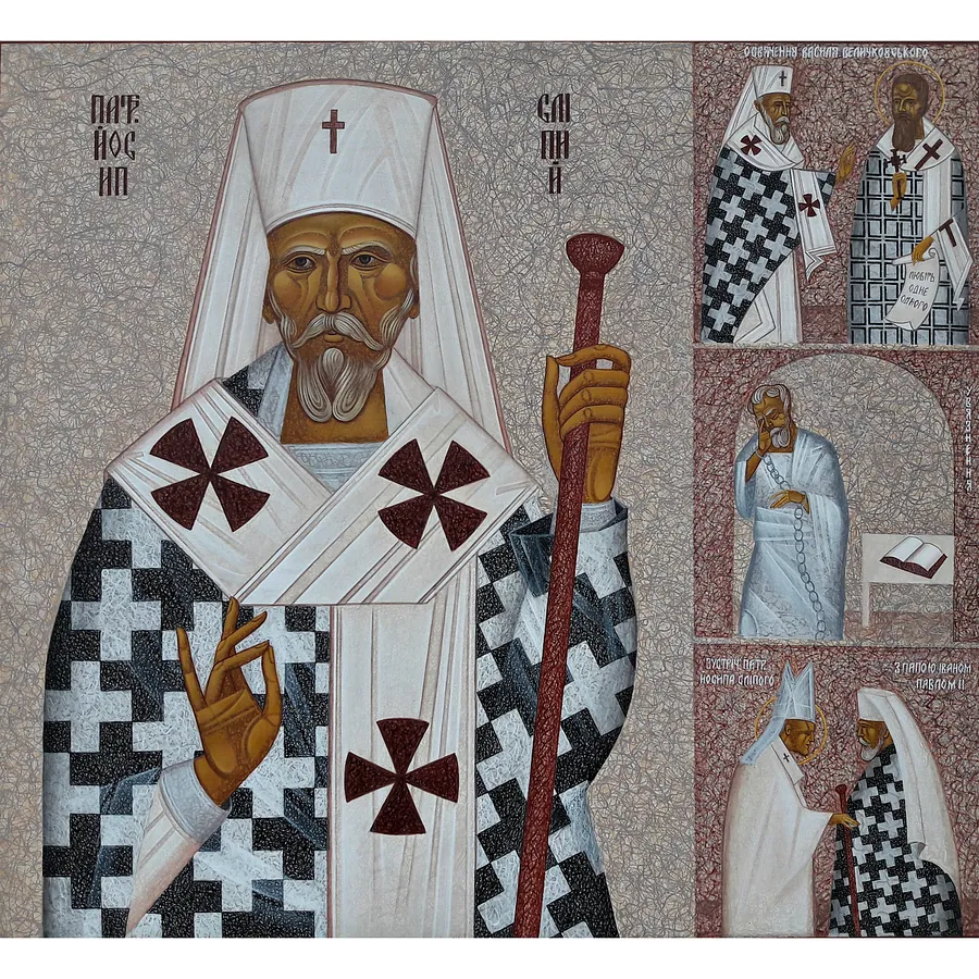 Image of Йосип Сліпий by ДЕНИС ТИМЧИШИН, size: 55х50 см, made of липова дошка, левкас, акрил, ІКОНОПИС medium, from Львів