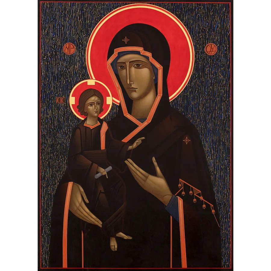 Imagen de Одигітрія de ДЕНИС ТИМЧИШИН, tamaño: 50х70 см, hecho de липова дошка, левкас, акрил, золото, medio ІКОНОПИС, de Львів