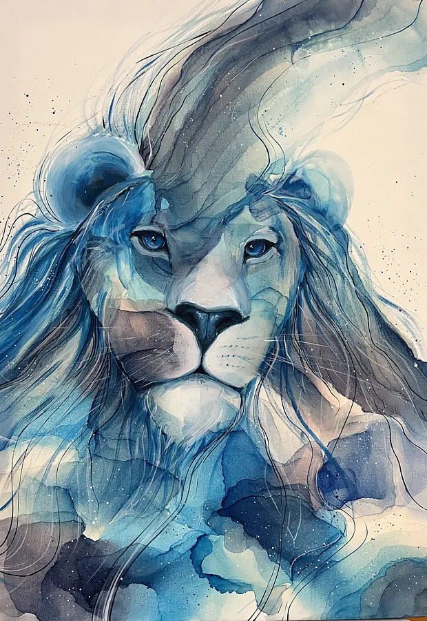 Obraz Cold Majesty autorstwa Kate Bortnik, rozmiar: 60*80 cm, wykonany z Canvas, acrylic, alcohol inks, medium Painting, z Lviv, Ukraine, część serii Africa