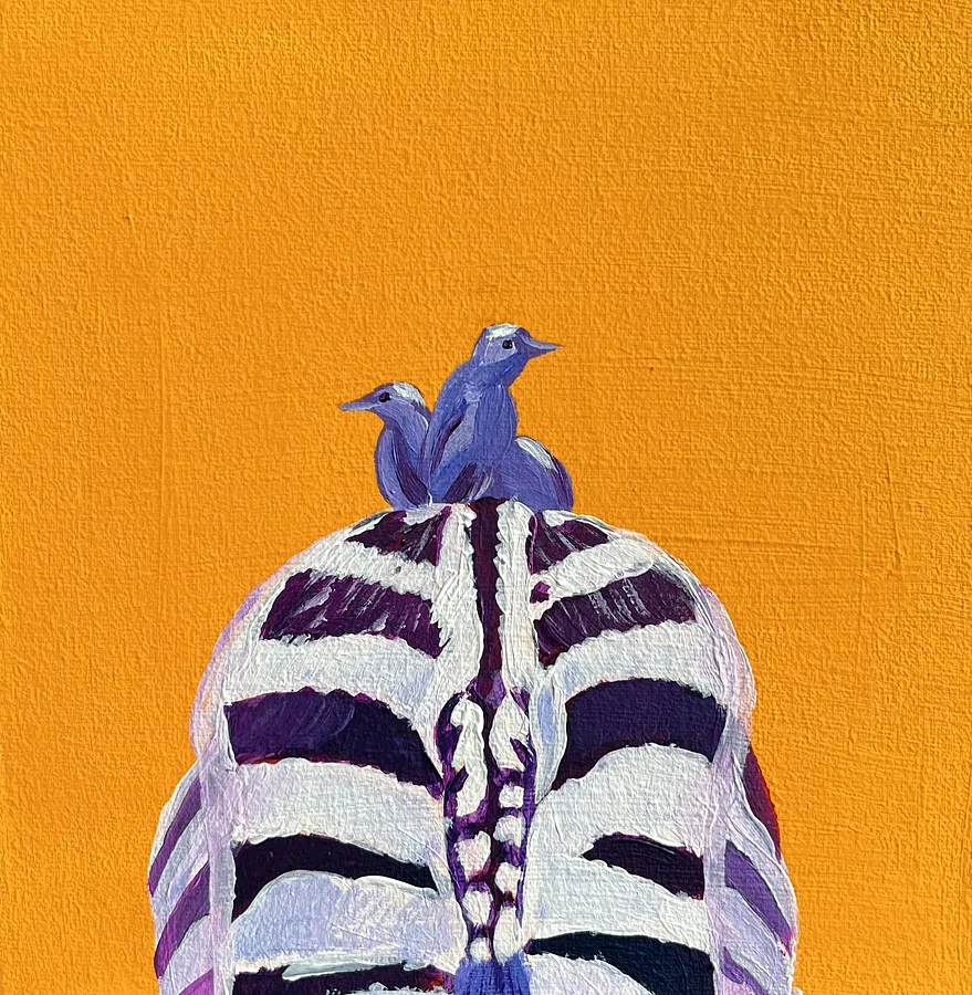 Obraz Birds autorstwa Kate Bortnik, rozmiar: 20*20 cm, wykonany z Canvas, acrylic, medium Painting, z Lviv, Ukraine, część serii Africa, cena: $50