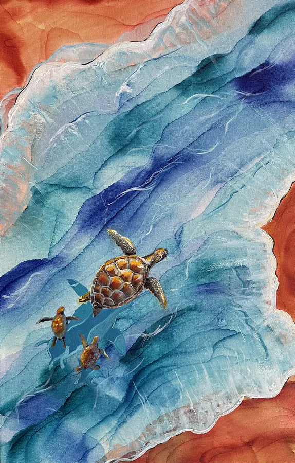 Obraz Resumption autorstwa Kate Bortnik, rozmiar: 40*60, wykonany z Canvas, acrylic, alcohol inks, medium Painting, z Lviv, Ukraine, część serii Africa, cena: $300