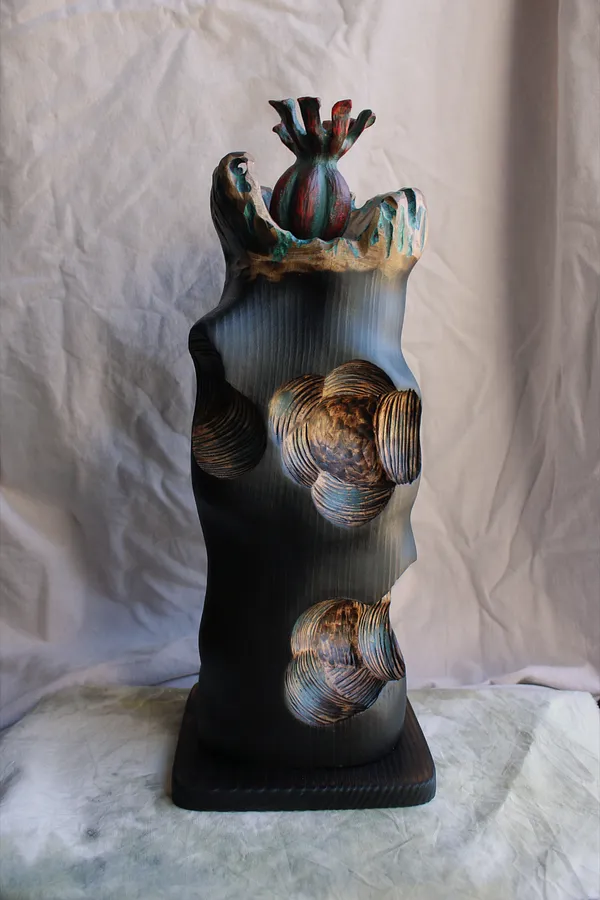 Image of Мак by Andrii Hunka, made of Дерево, акрил, натуральне масло, Скульптура medium, from Львів, priced at $350 (≈ 15,762 грн)