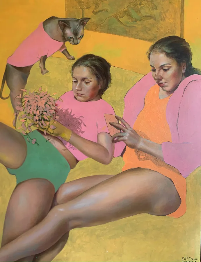 Imagen de Вдома de Kateryna Onyshko, tamaño: 100x70 см, hecho de олійні фарби, полотно, medio Живопис, de Київ, Україна