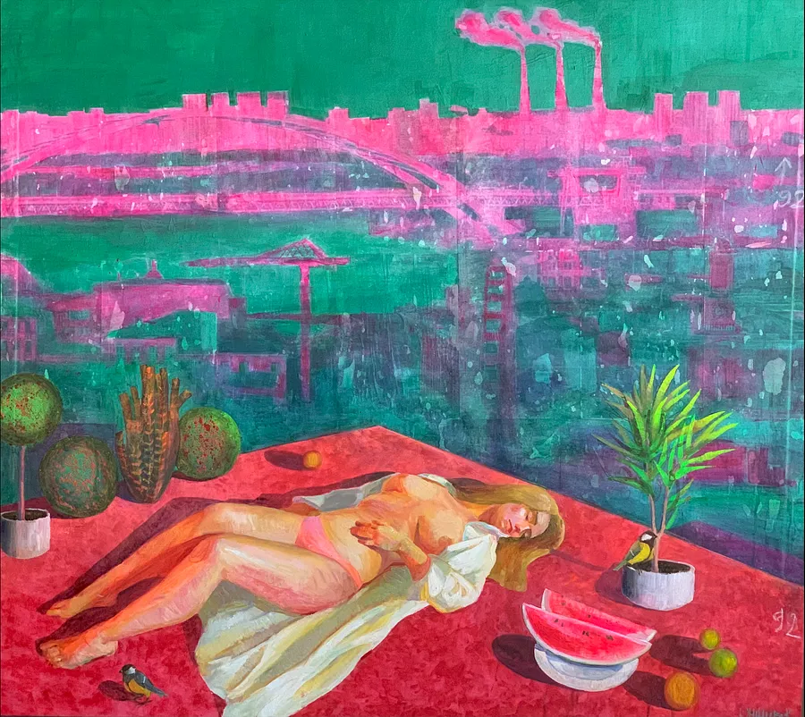 Image of Oasis by Katya Onyshko, size: 145x135 cm, priced at $1360