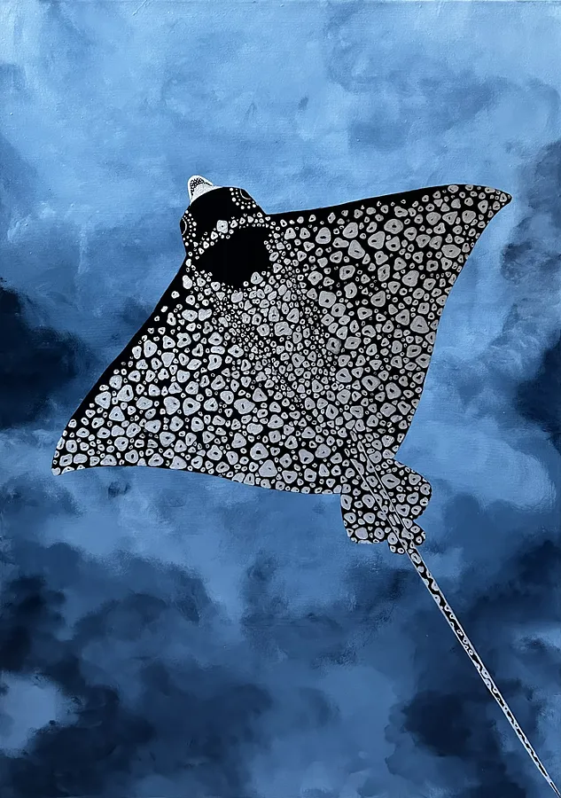 Obraz Скати autorstwa Анастасія Лебедєва, rozmiar: 50*70 см, medium Живопис, część serii Підводні створіння, cena: $800