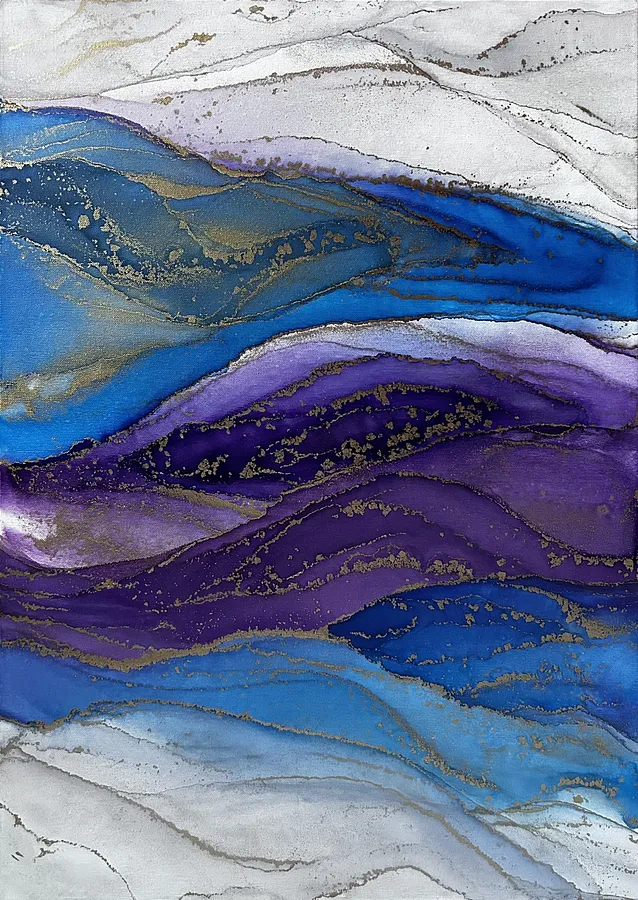 Image of Waves by Анастасія Лебедєва, size: 50*70см, made of Alcohol inks on canvas, Живопис medium, from Kyiv, part of the Потоки series, priced at $300 (≈ 13,449 грн)